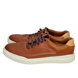 Cole Haan Shoes Mens 10.5 Brown Leather Laser Cut Sneakers Low Top Casual C31218